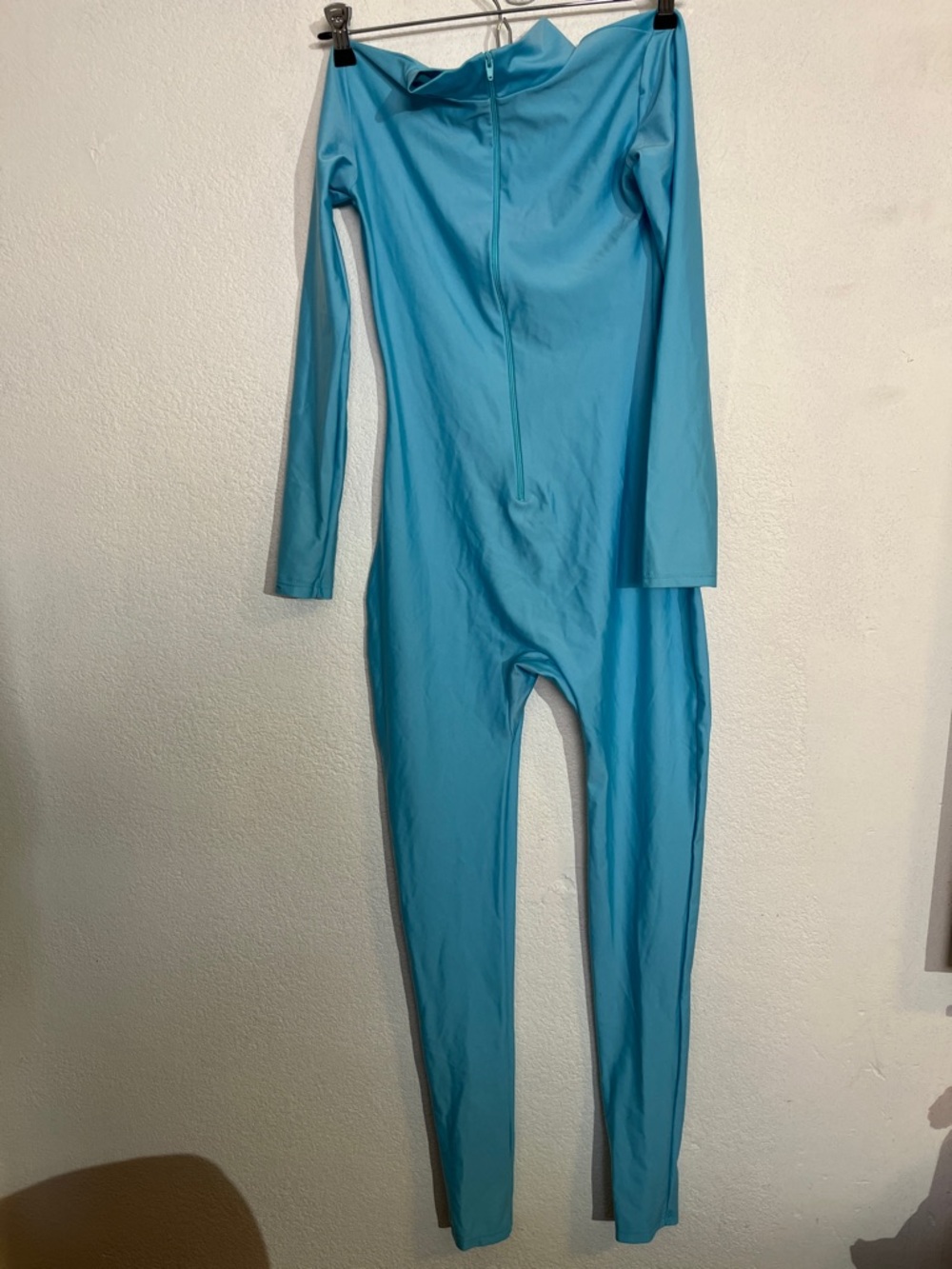 Light Blue Full-Length Zip One-Piece Bodysuit